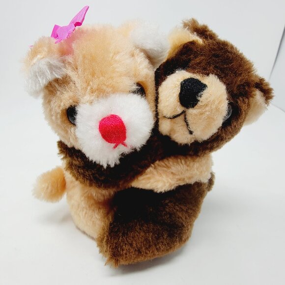 Vintage Kamar for Carlton Cards 6" Hugging Bears Plush - Picture 1 of 8